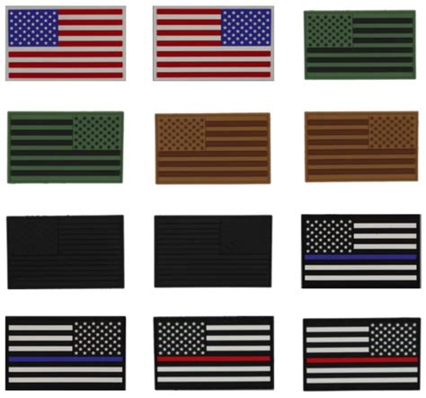 American Flag Pvc Patches With Hook And Loop Military Law Enforcement