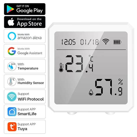 Sensor De Temperatura E Umidade Tuya Wifi Elivco Superdescontostop