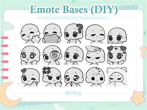 Emote Base Pack Diy Emote Template For Twitch Discord Youtube