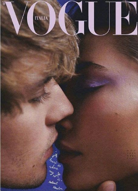 Hailey Baldwin And Justin Bieber Vogue Magazine Cover [italy