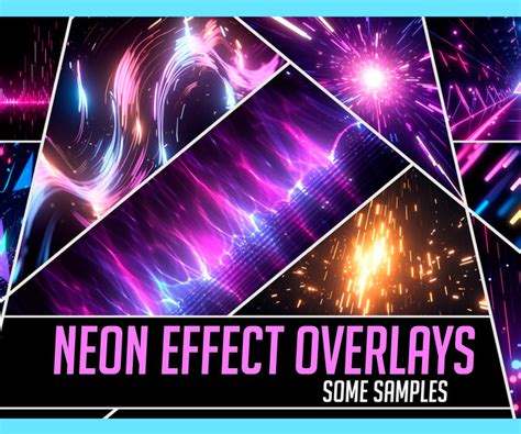 Artstation Photobash 130 Neon Effects Overlays Resource Pack Photos