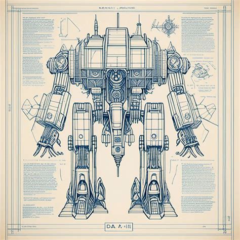 Blueprint Detailed Engineering Drawing Light Mech