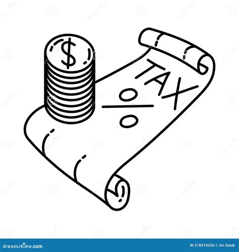 Icône Fiscale Dessin à La Main Ou Style Dicône De Contour