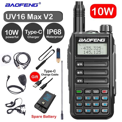 Baofeng Uv Max V Power Antenna Walkie Talkie Type C Charger Long