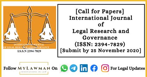 Call For Papers International Journal Of Legal Research And