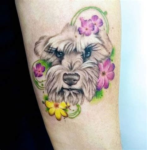 14 Beautiful Schnauzer Tattoo Ideas For Women Petpress Dog Tattoos