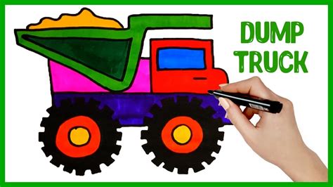 How To Draw A Dump Truck For Kids Easy Drawing Easy Drawings Easy ...