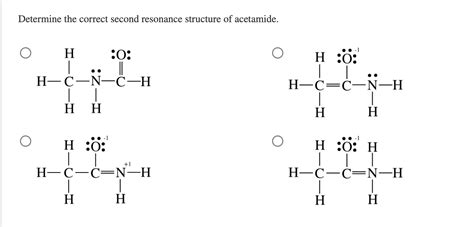 Solved The first resonance structure of acetamide, CH, | Chegg.com