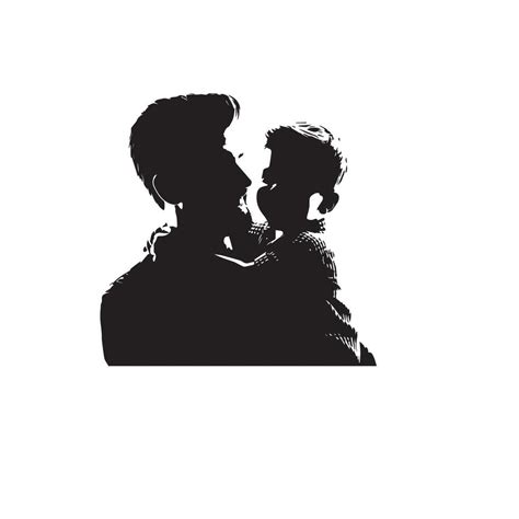 Father And Son Silhouette On White Background Father And Son Logo