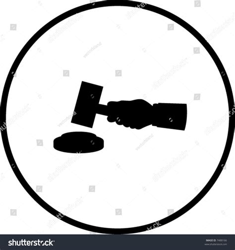 Judge Or Auction Hammer Silhouette Stock Vector Illustration 7488166 : Shutterstock