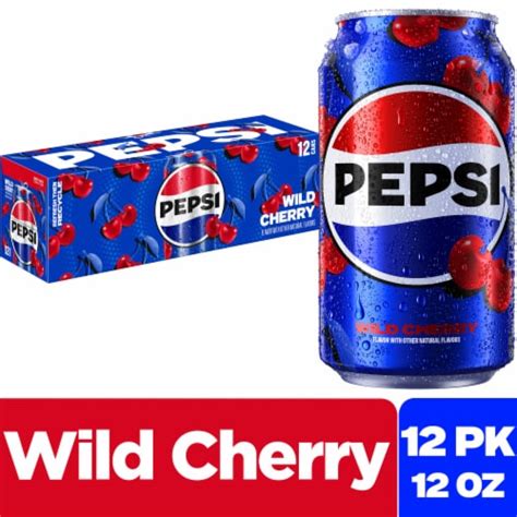 Pepsi Cola® Wild Cherry Soda Cans, 12 pk / 12 fl oz - Kroger