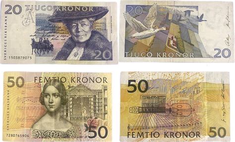 Sweden Schweden 20 50 Kronor O D 1991 95 1996 2003 Banknoten 2