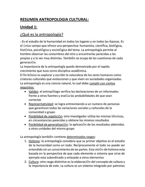 Resumen Antropologia Cultural RESUMEN ANTROPOLOGIA CULTURAL Unidad 1