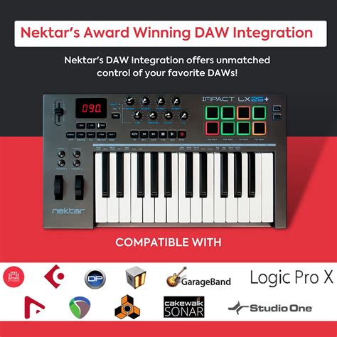 Nektar Impact LX25 Plus 25-Key USB MIDI Keyboard Controller - Walmart.com