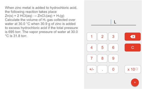 Solved When Zinc Metal Is Added To Hydrochloric Acid The Chegg