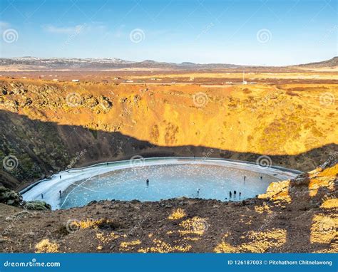 Kerid Crater in Winter Season, Iceland Stock Image - Image of landmark ...