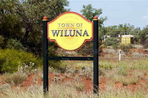 Wiluna Town Sign stock photo. Image of outback, australia - 111850976