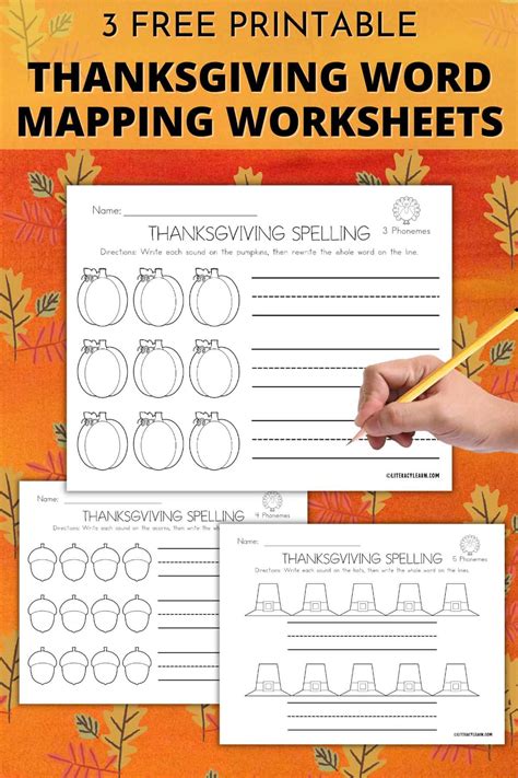 Free Thanksgiving Word Mapping Worksheets Literacy Learn