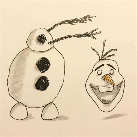 Olaf Ink Sketch For Inktober Day 14 (@AdamMischArt) : r/Frozen