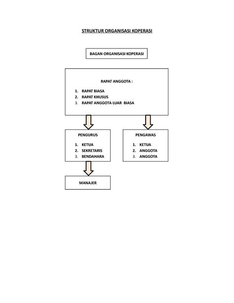 Bagan Koperasi Di Tanimbar Struktur Organisasi Koperasi Bagan