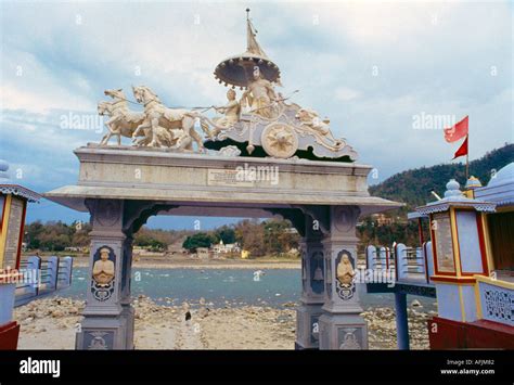 Rishikesh India Lakshman Temple Krishna Driving Arjun Chariot Stock