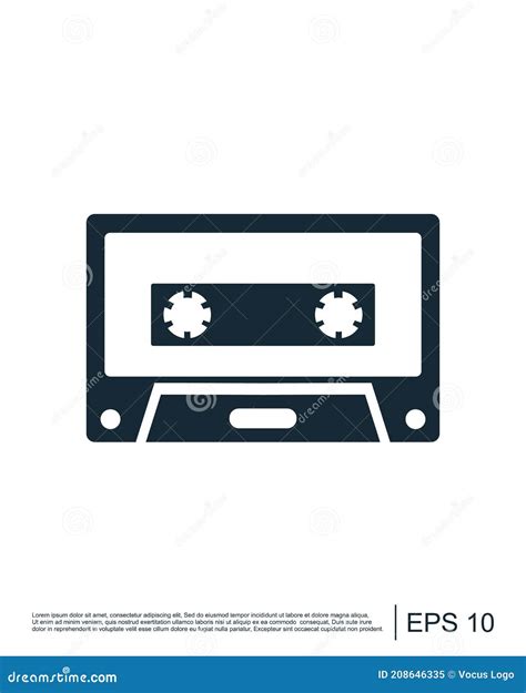 Plantilla De Logotipo Vectorial De Icono De Cassette Ilustración del