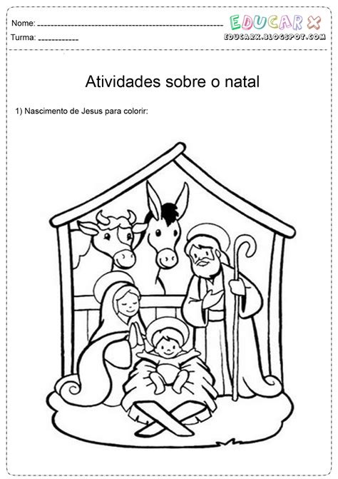 Educar X Colorir Natal Nascimento De Jesus Cristo