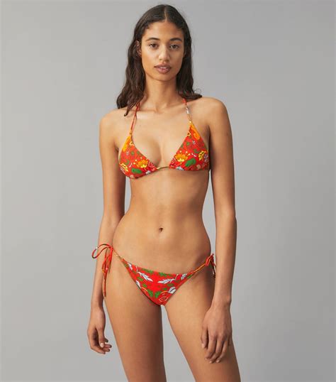 Tory Burch Printed String Bikini Top And Bottom Shop Yara Shahidi S