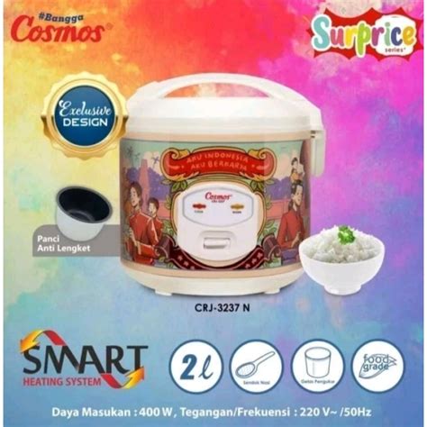 jual mejikom cosmos rice cooker   crj  shopee indonesia