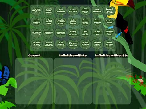 Unit 8B Gerunds And Infinitives Match Up Rules Group Sort