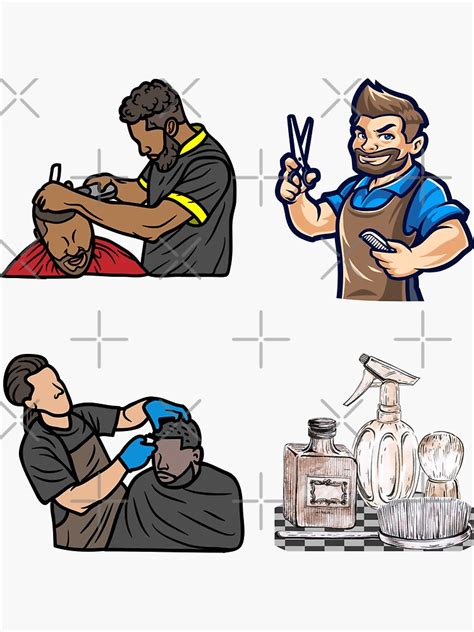 "Barber Shop Barbers stickers Pack" Sticker for Sale by SnazzyStore | Redbubble