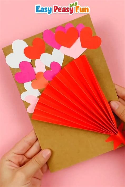 Bouquet Of Hearts Valentine S Day Card Idea En 2024 Artisanat Pour