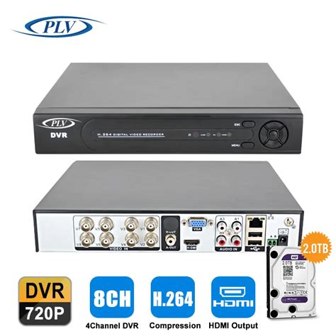 Home DVR Recorder AHD 720P 4CH 8 CH AHDM DVR Hybrid NVR DVR Recorder ONVIF with 2TB Hard Disk ...