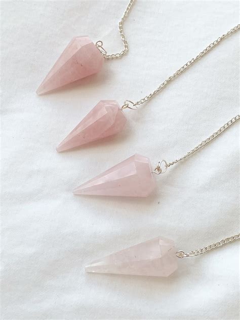 Bulk Rose Quartz Pendulum Crystal Pendulum Natural Gemstone Pendulums