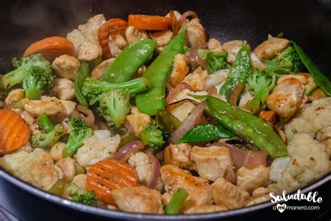 Pechuga De Pollo Con Verduras Estilo Chino Varios De Pollo