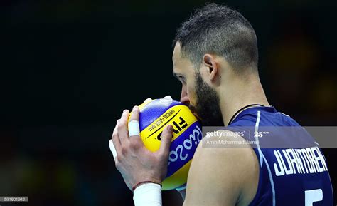 Osmany Juantorena 5 Of Italy Kisses The Ball Before Serving Against