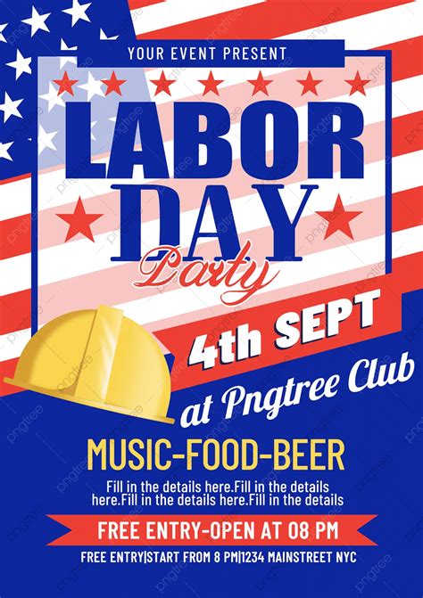 Labor Day Party Poster Template Download On Pngtree