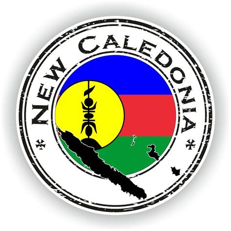 New Caledonia Seal Sticker Round Flag For Laptop Book Fridge Guitar