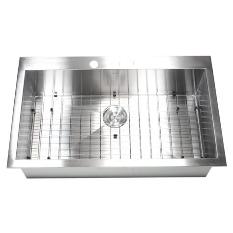 36 Inch Top Mount Drop In Stainless Steel Single Super Bowl Kitchen Sink Zero Radius Design