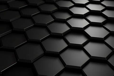 Abstract Black Hexagon Background 3d Render Illustration With