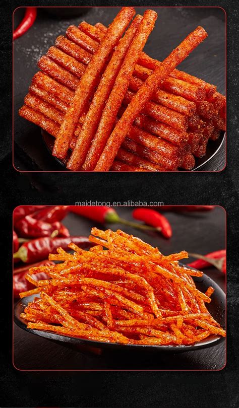 Popular 100g Chinese Bibizan Hot Spicy Latiao Gluten Grain Snacks Exotic Asian Spicy Strip