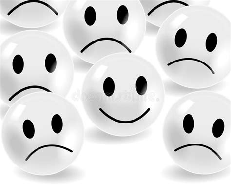 One Happy Smiley Face And A Lot Of Sad Stock Vector Illustration Of