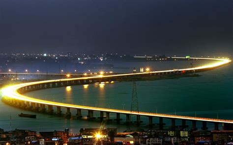 Third Mainland Bridge Over Lagos Lagoon Lagos Nigeria Brücke