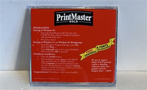 Printmaster Gold Deluxe Version 40 Program 1997 Cd Rom Windows 3195