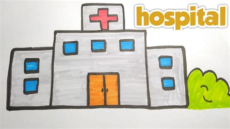 How To Draw A Hospital Easy Drawing And Colouring Youtube