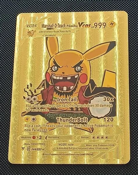 PIKACHU POKEMON MARSHALL One Piece Pika Carte Card Prism Holo Flash