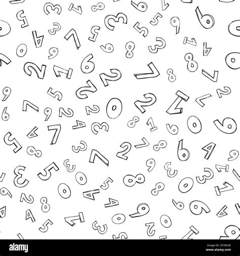 Numbers. Seamless vector wallpaper hand draw Stock Vector Image & Art ...