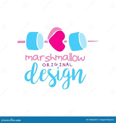 Marshmallow Original Logo Design Label For Confectionery Candy Shop