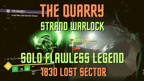 Destiny Solo Flawless Legend Lost Sector The Quarry Strand