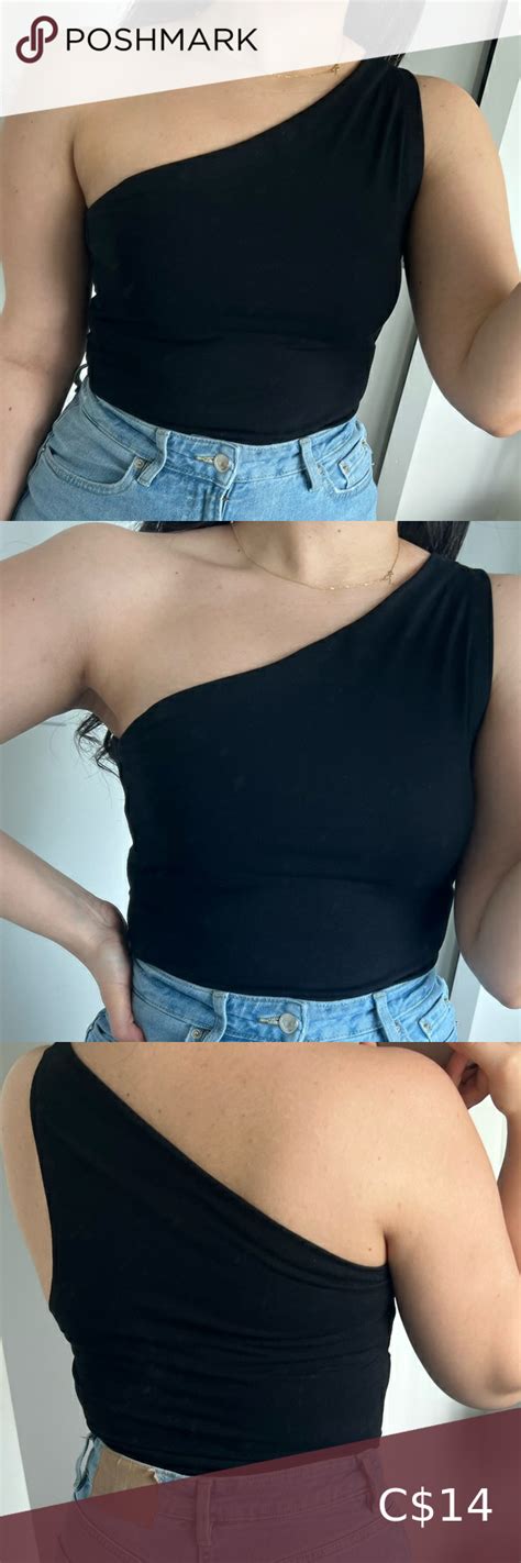 One Shoulder Black Top One Shoulder Tops Plus Fashion Fashion Tips